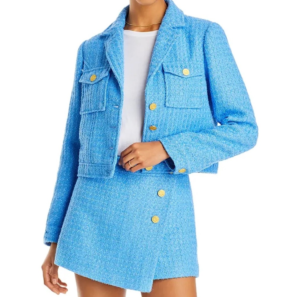 Aqua Women's Blue Tweed Jacket